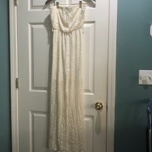 White and cream lace dress